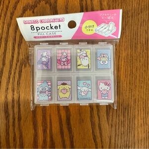 🌈 6/$60, Sanrio Characters, Milky White Pill Box, 8 Compartments, 4” x 3”